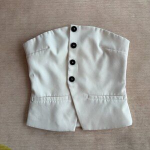 4th Reckless tuxedo style button up sleeveless top